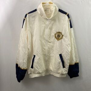 Vtg Slade White Blue Gold Sz L Windbreaker Jacket